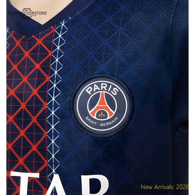 2025-2026 PSG Home Little Kids Mini Kit (Barcola 29)-Vantage Point Soccer